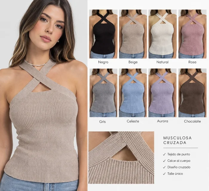 Músculosa Cuello Cruzado