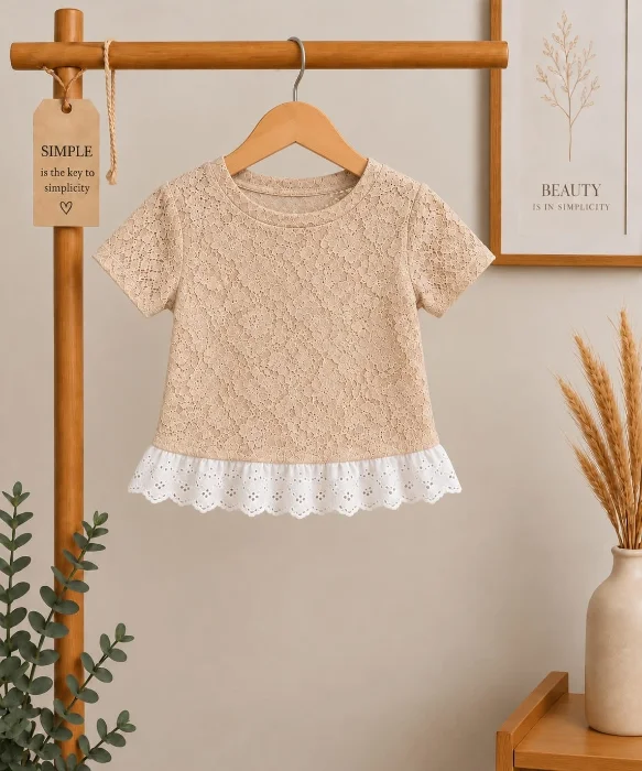 Remera Broderi con Puntilla
