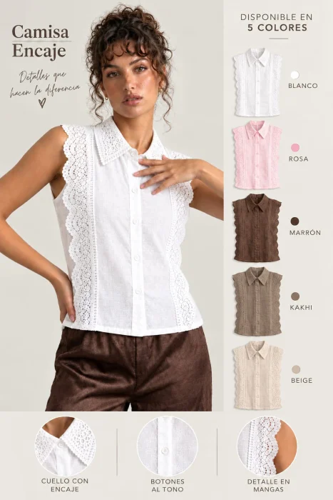 Camisa Broderie Importada