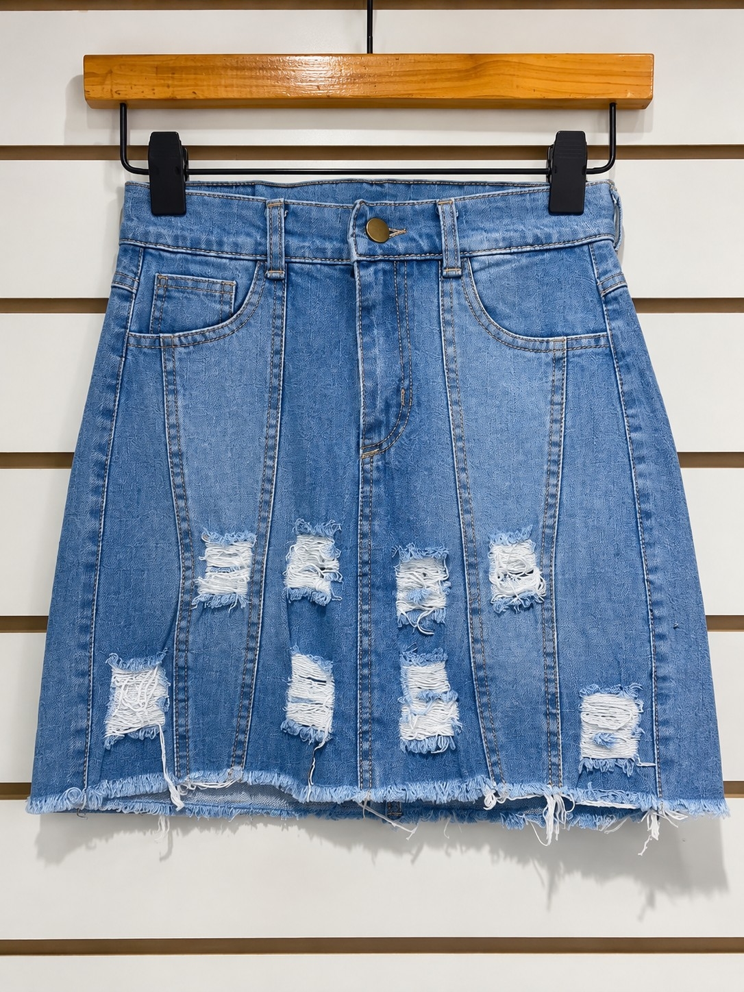 Pollera Jeans Semi Elastizada - Imagen 2