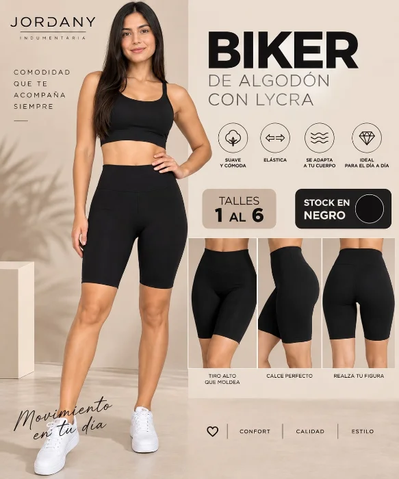 Biker de Algodón con Lycra