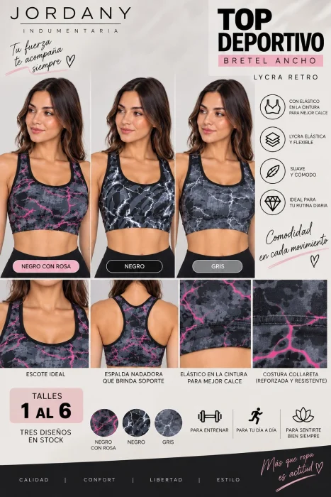 Top Bretel Ancho Retro Lycra