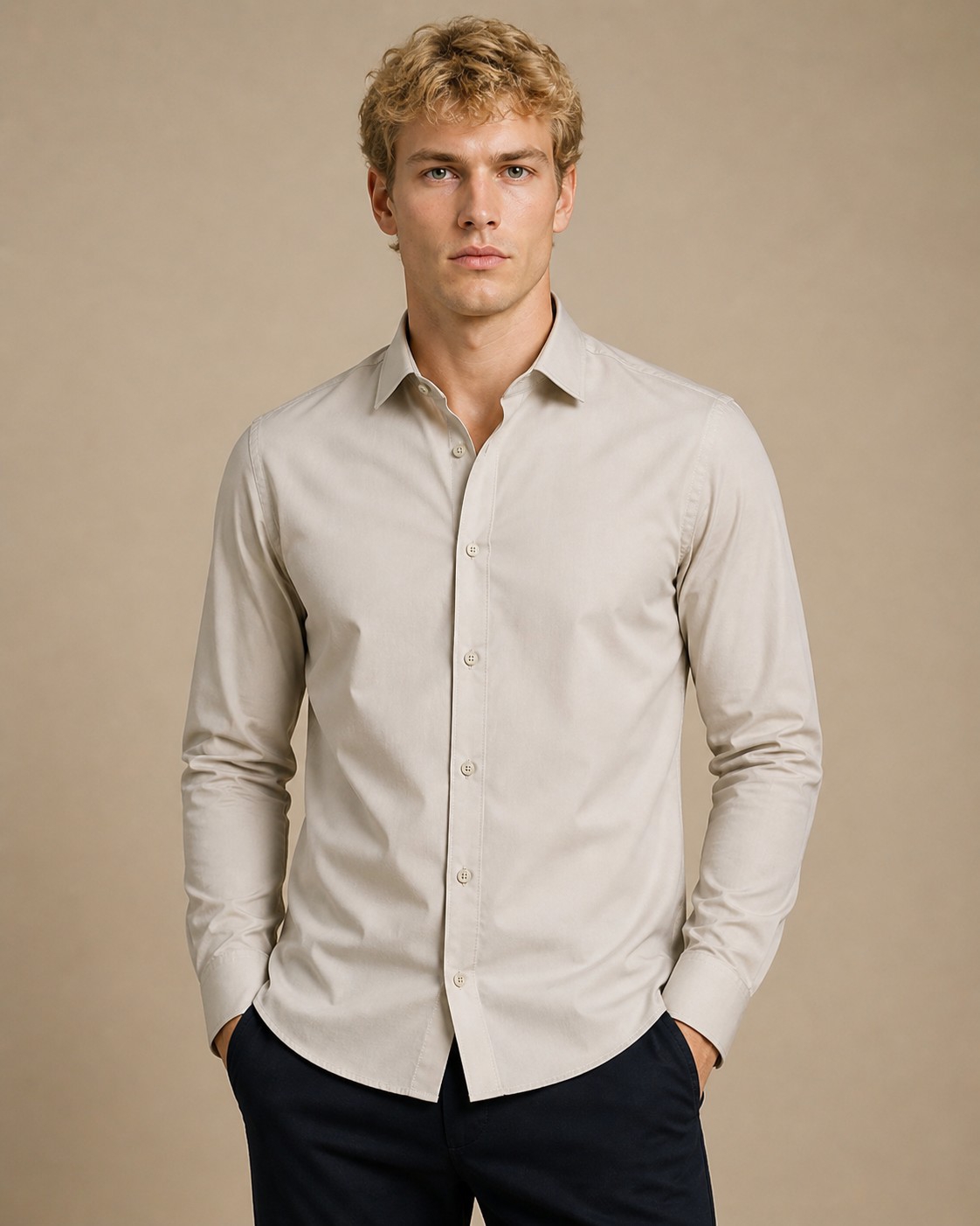 Camisa Juvenil Liso Rigido - Imagen 3