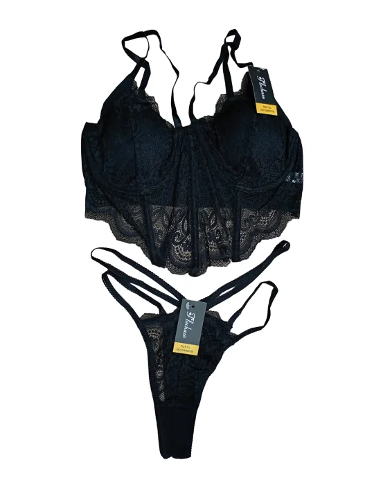 Conjunto  de  2 Pezas  Colle  y Corset  de Encaje
