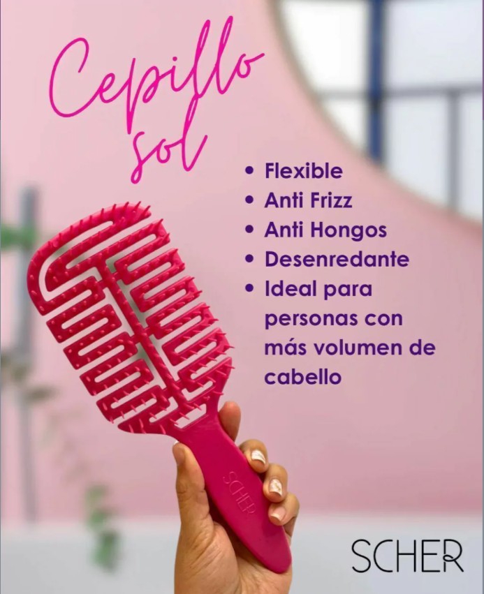 Scher Cepillo Anti Frizz Desenredante Grande Colores Surtidos - Imagen 3