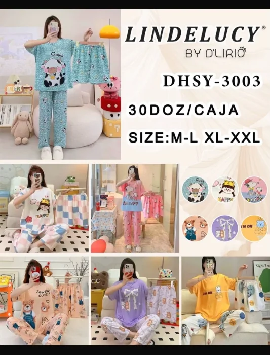 Pijama de Mujer 3 Piezas X Docena