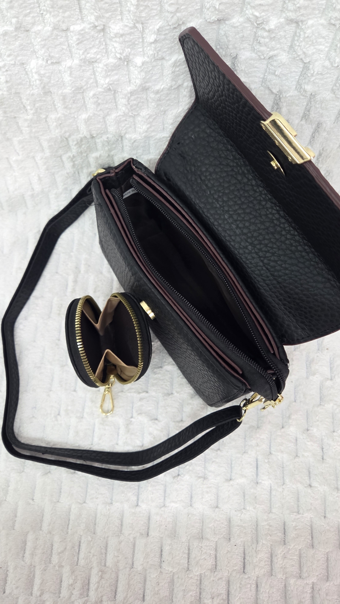 Hermoso Morral de Cuero Pu Excelente Calidad con Tira Desmontable y Regulable - Imagen 9