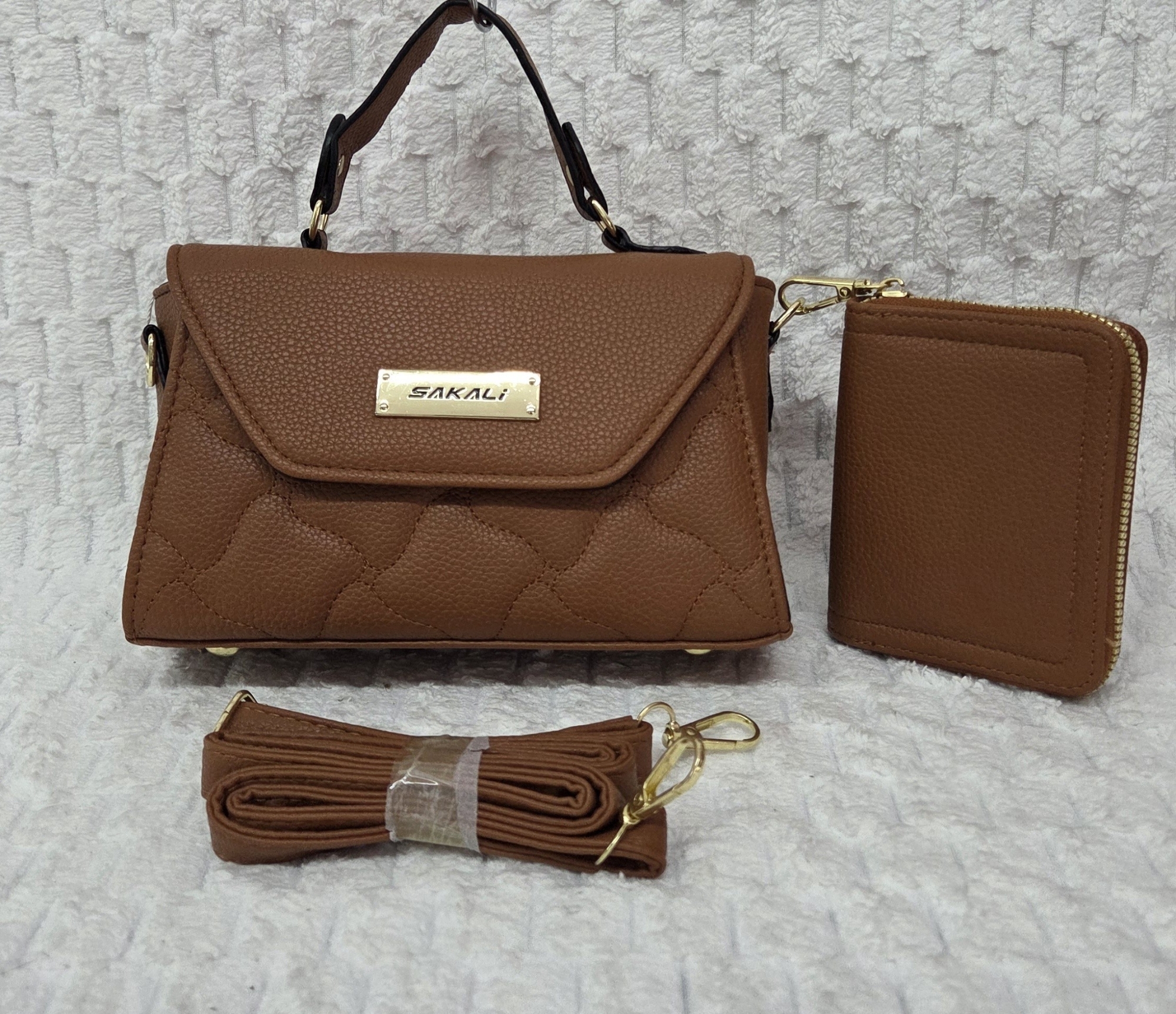 Hermoso Morral de Cuero Pu Excelente Calidad Trae Tarjetero y Tira Desmontable - Imagen 1