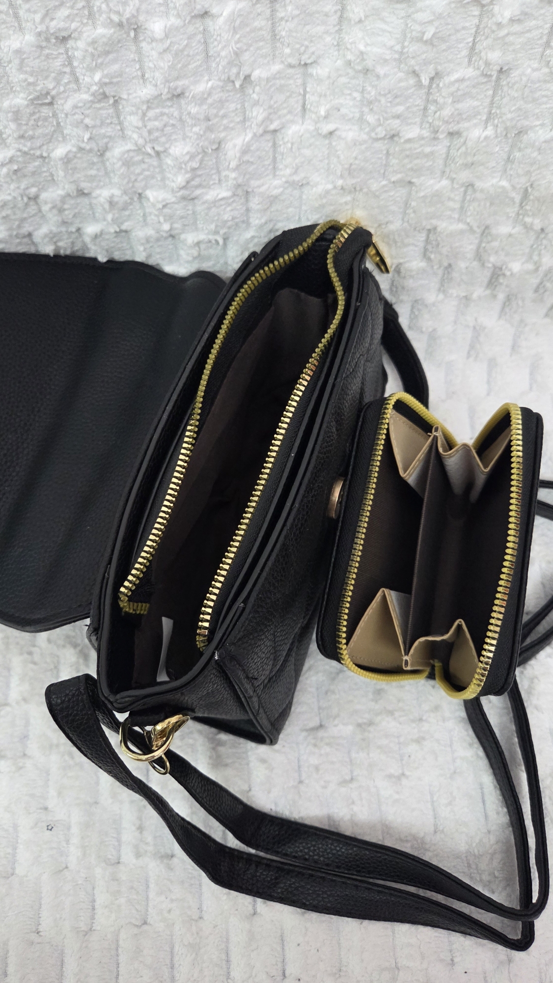 Hermoso Morral de Cuero Pu Excelente Calidad Trae Tarjetero y Tira Desmontable - Imagen 8