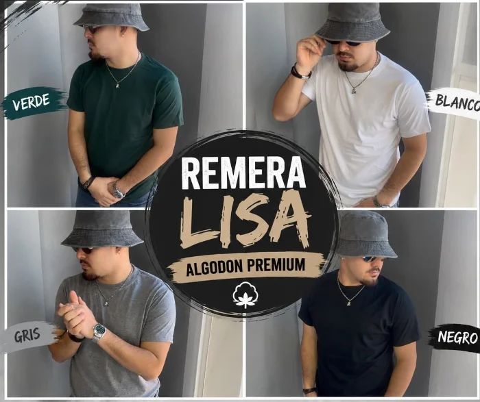 Remera Lisa, Algodón Peinado