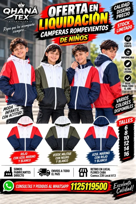 Oferta en Liquidación Camperas Rompevientos