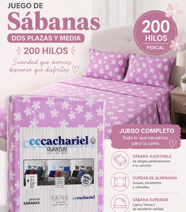 Juego de Sabanas 2 200hilos