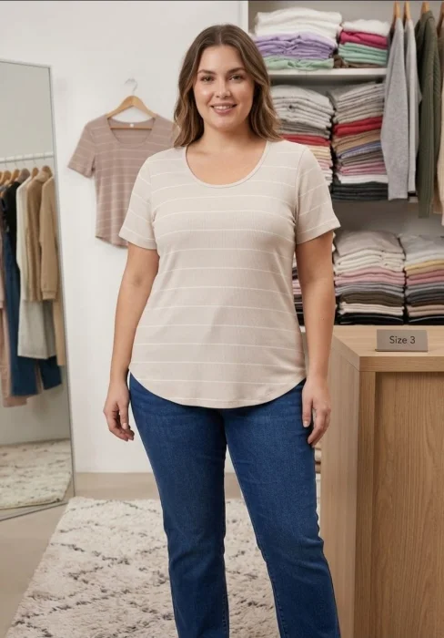 Remera Cuello Redondo Rayas