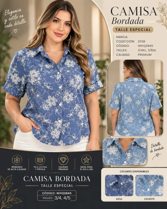 Camisa de Jean, Manga Corta. 2845