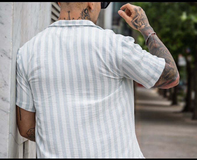 Camisa para Hombre Rayada de Lino - Imagen 2