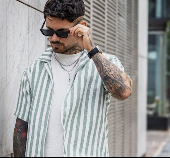 Camisa para Hombre Rayada de Lino - Imagen 3