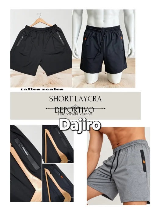 Short Laycra Deportivo Cierre Engomado