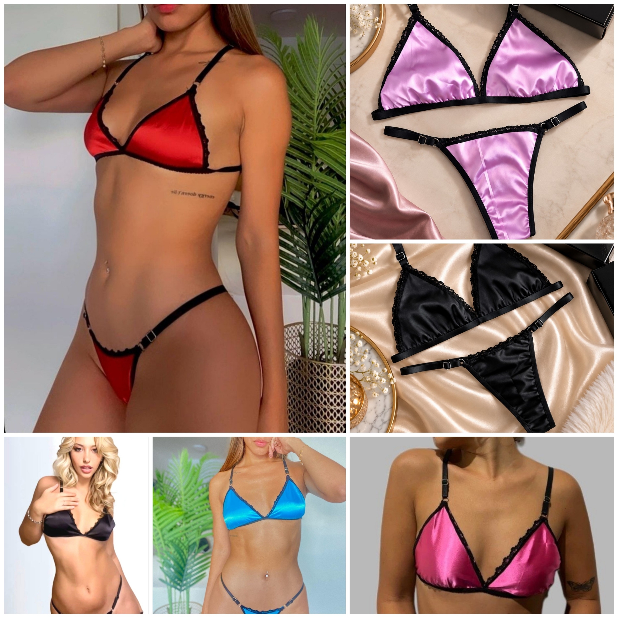 *(art:bra4) Conjunto Bralette Saten Darwin Intimate* - Imagen 1