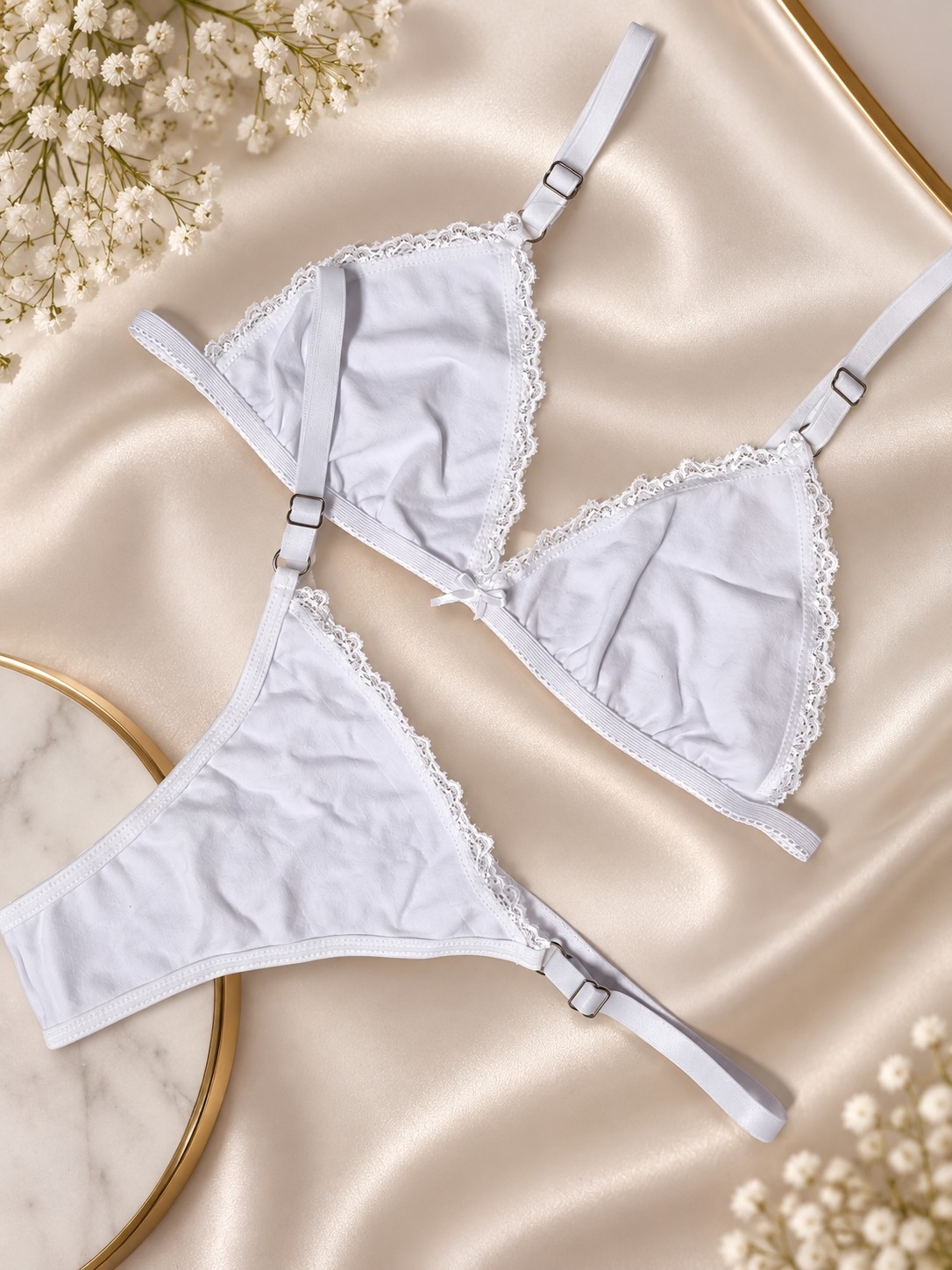 *(art:bra6) Conjunto Bralette Algodón C/puntilla Darwin Intimate* - Imagen 3