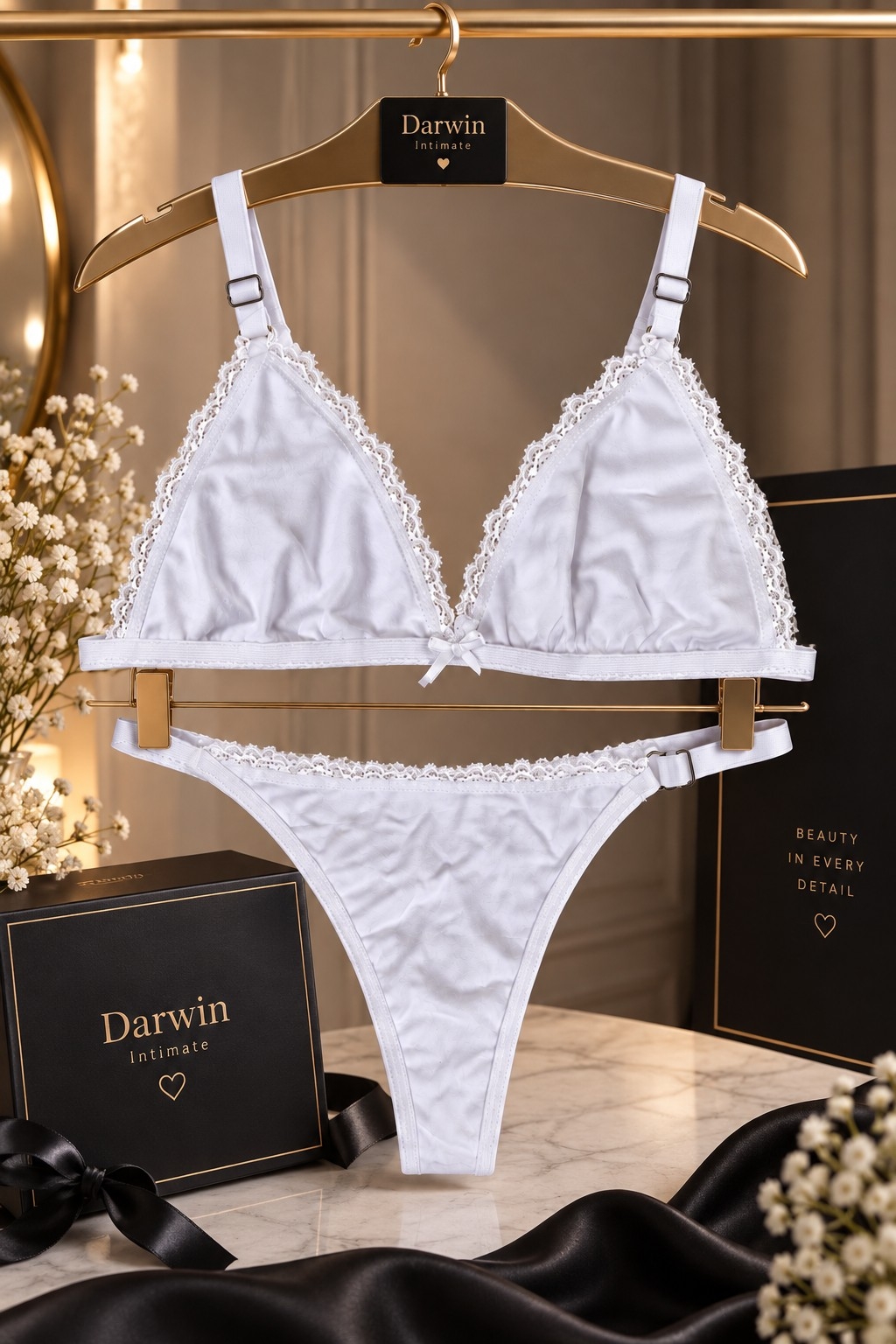 *(art:bra6) Conjunto Bralette Algodón C/puntilla Darwin Intimate* - Imagen 5