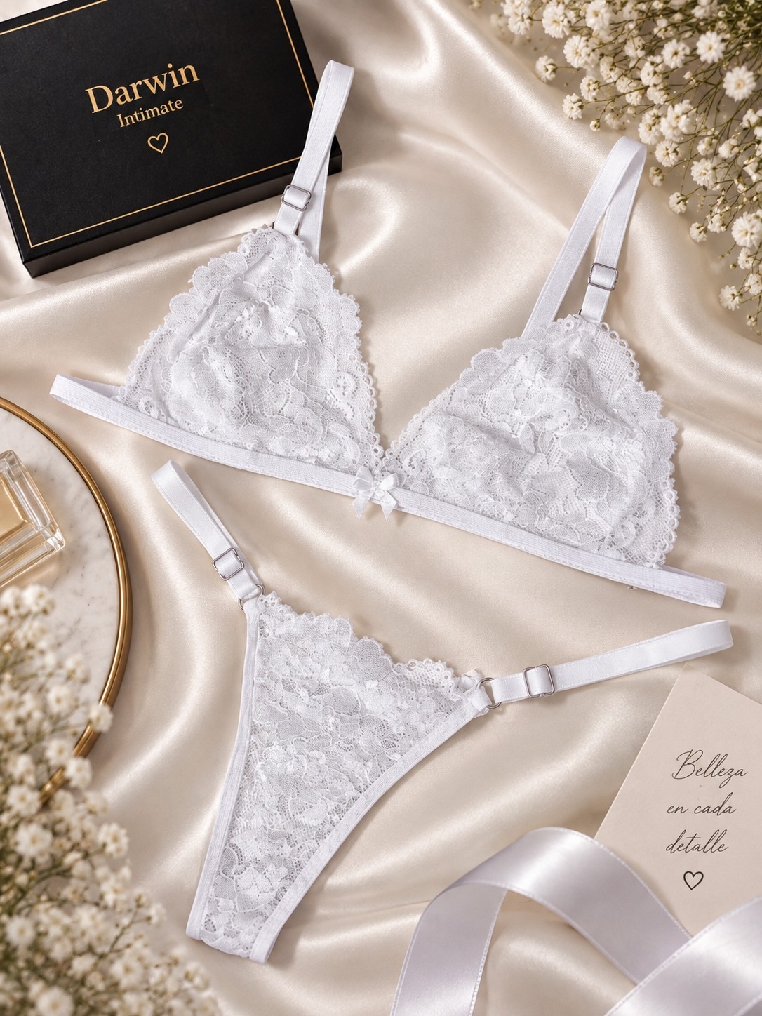 *(art:bra7) Conjunto Bralette D/encaje Darwin Intimate* - Imagen 5