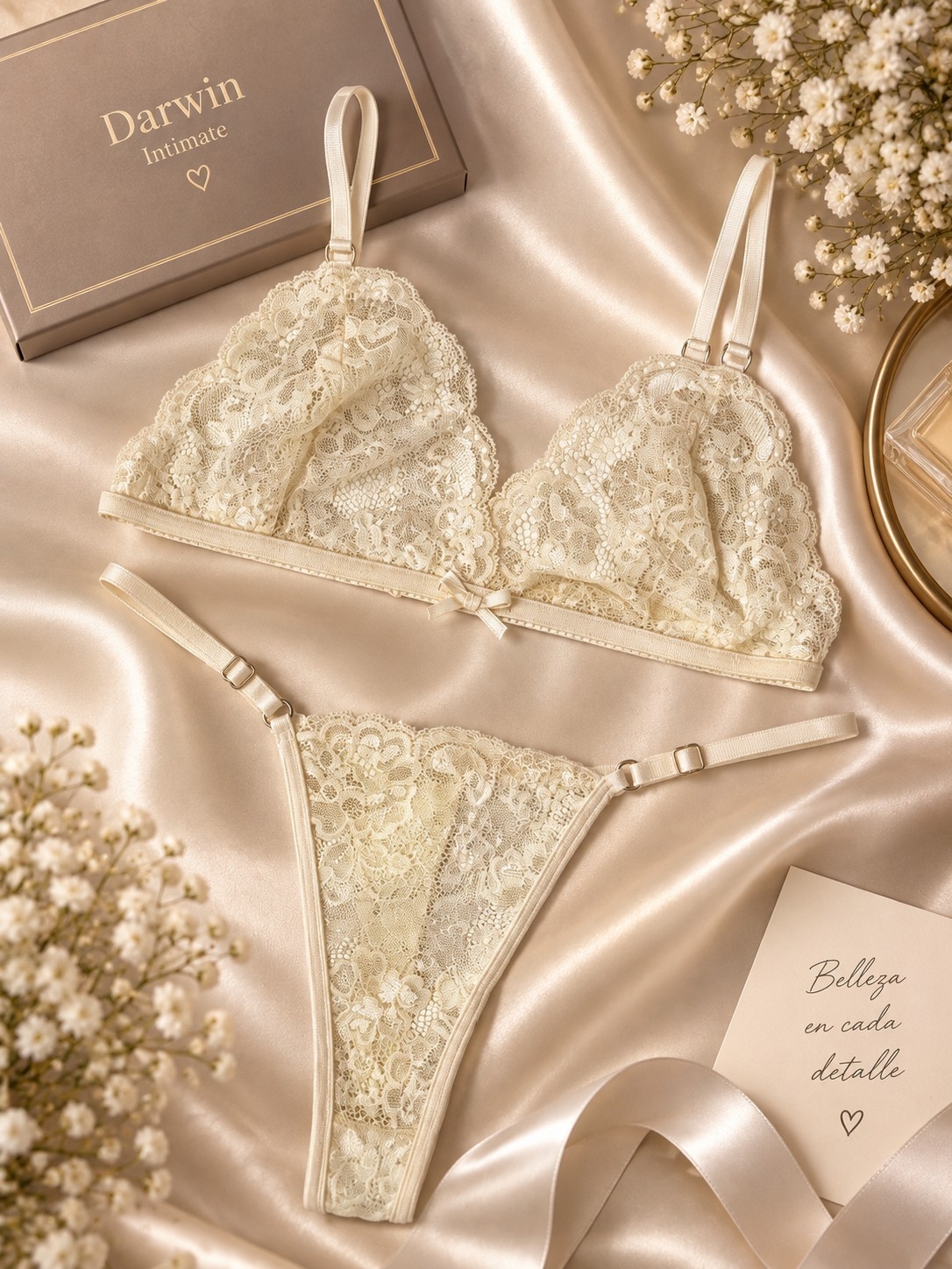 *(art:bra7) Conjunto Bralette D/encaje Darwin Intimate* - Imagen 6