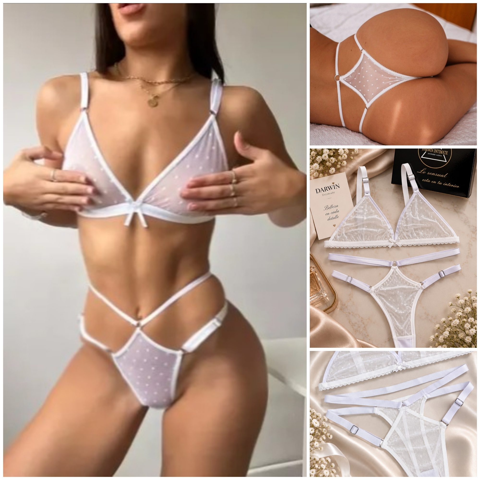 *(art:bra8) Conjunto Erótico Bralette Microtull Darwin Intimate* - Imagen 1
