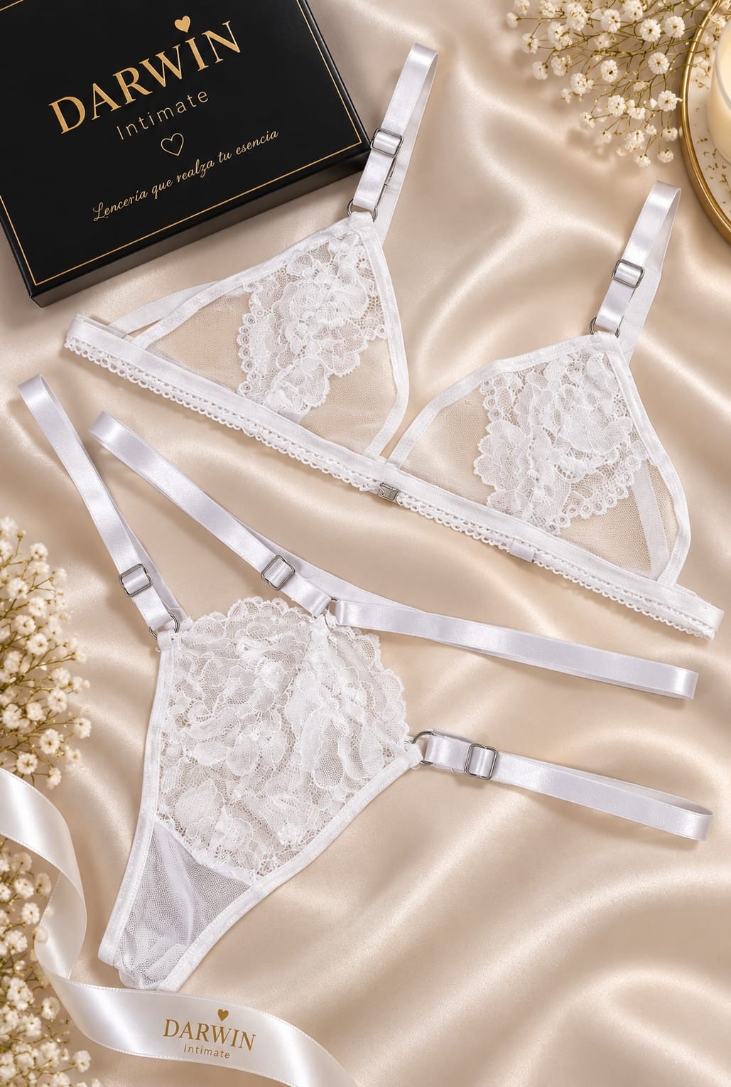 *(art:bra9) Conjunto Erótico Bralette Encaje/puntilla Darwin Intimate* - Imagen 5