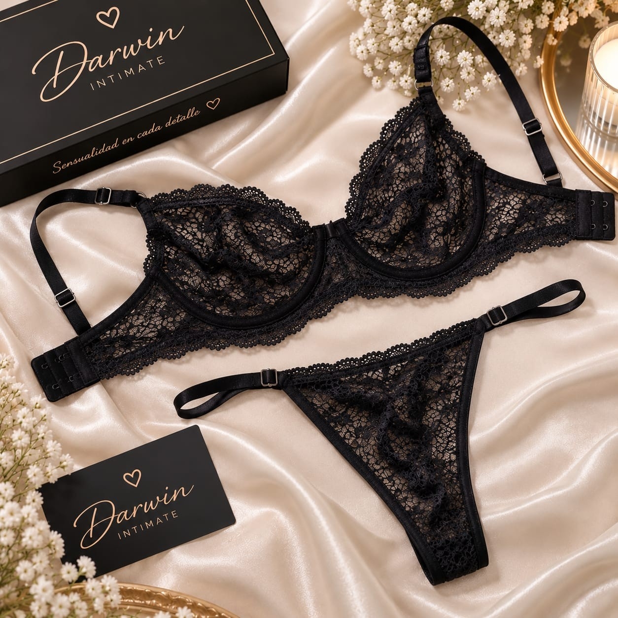 *(art:bra10) Conjunto Bralette Encaje C/aro Darwin Intimate* - Imagen 8