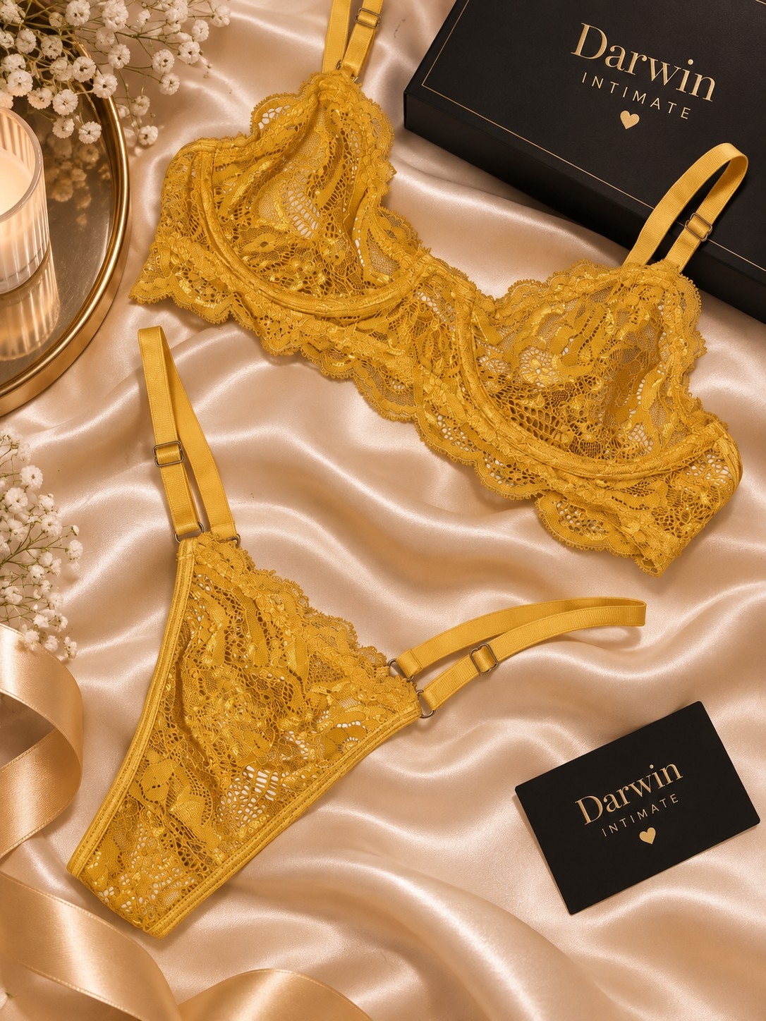 *(art:bra10) Conjunto Bralette Encaje C/aro Darwin Intimate* - Imagen 9