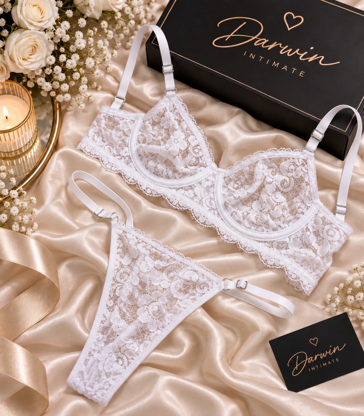 *(art:bra10) Conjunto Bralette Encaje C/aro Darwin Intimate* - Imagen 9