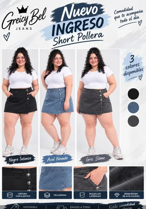 Short Pollera Talle Especial