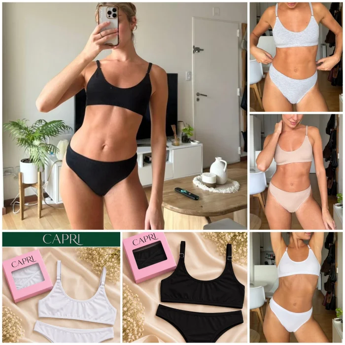 (art:71)conjunto Bralette Deportivo Algodon Capri