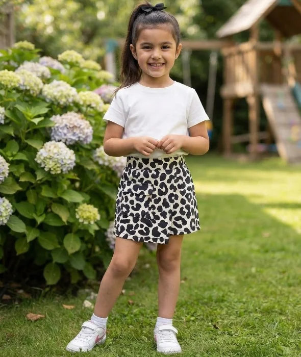 Shorts Pollera Bengalina Estampada
