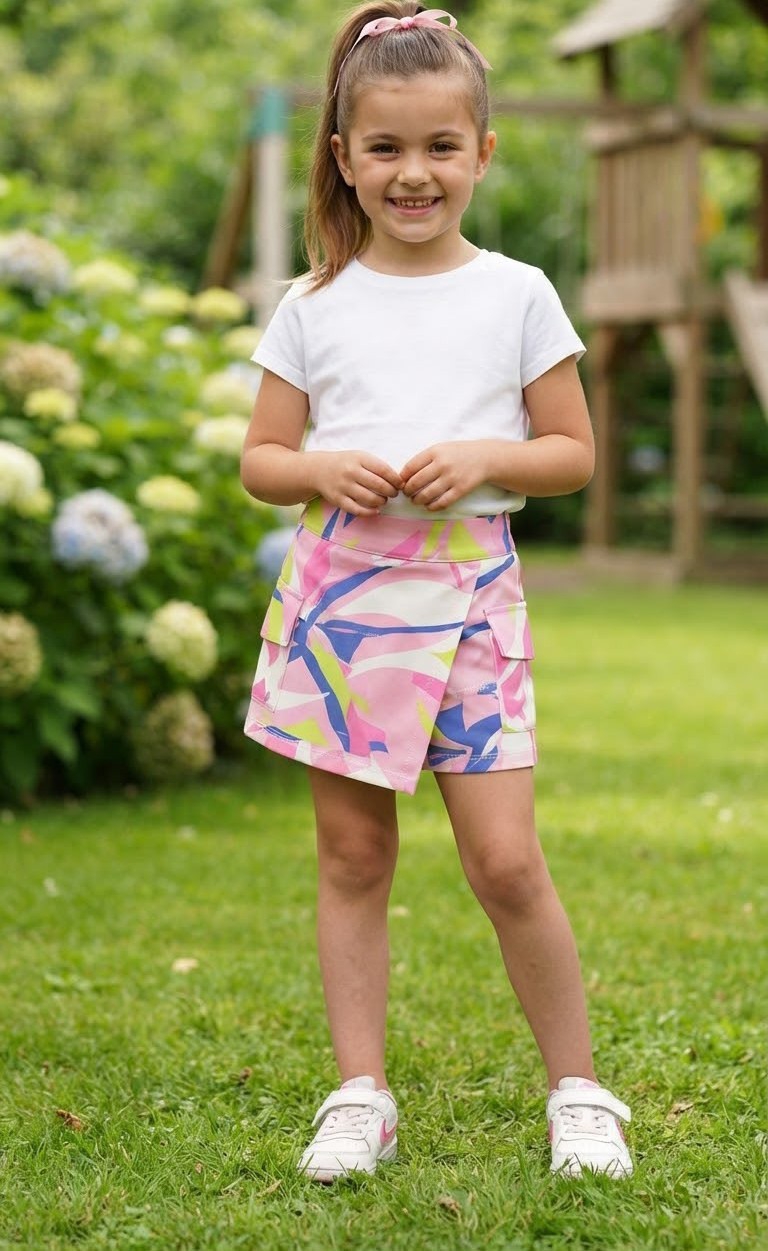 Shorts Pollera Bengalina Estampada - Imagen 2