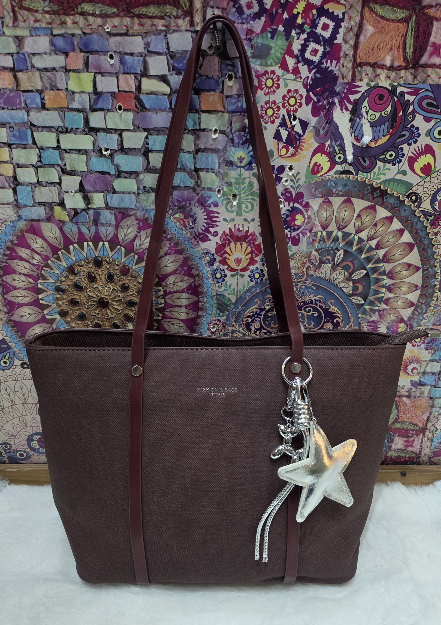 Cartera Morral de Excelente Calidad en Cuero Pu con Llavero Desmontable - Imagen 4