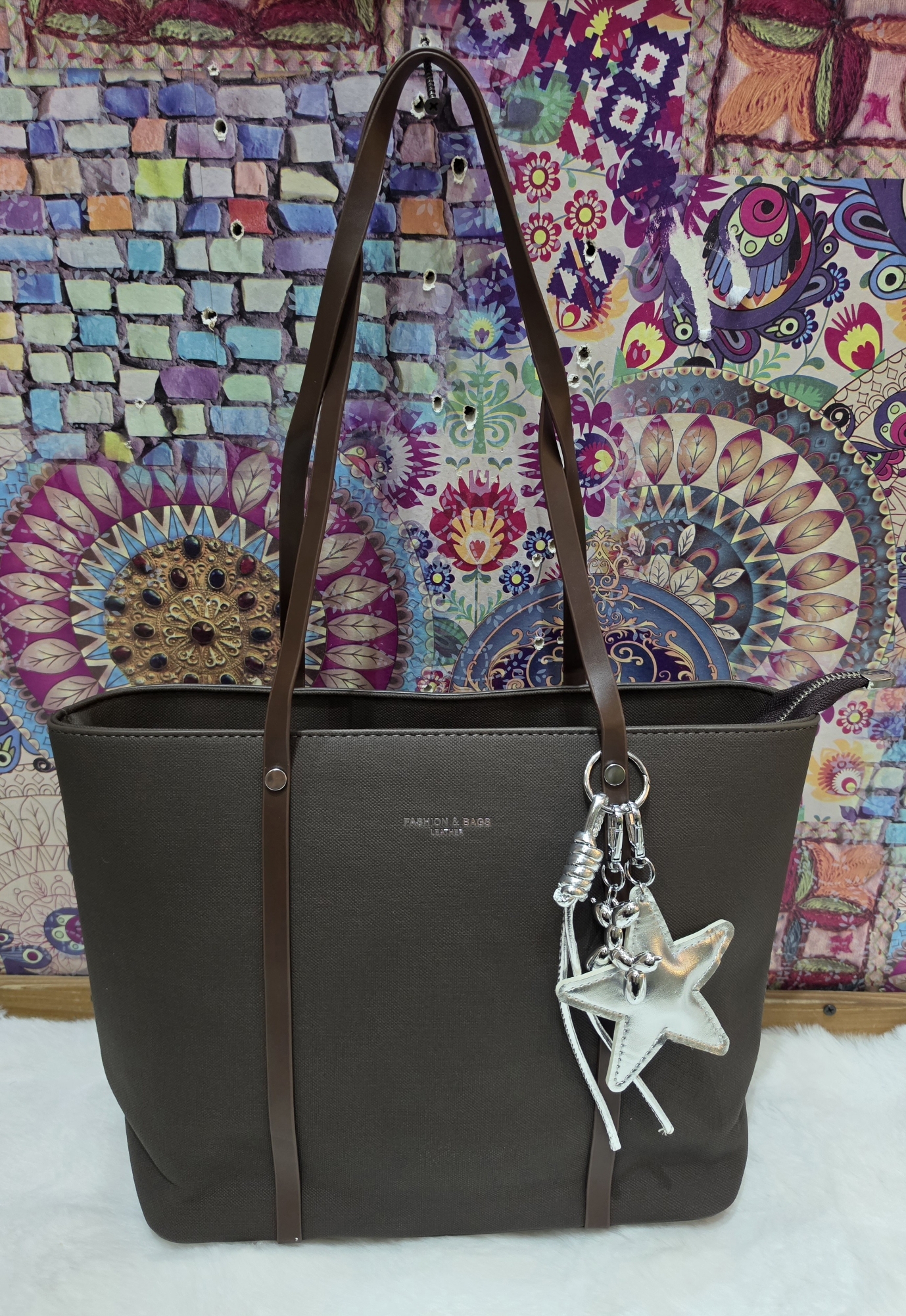 Cartera Morral de Excelente Calidad en Cuero Pu con Llavero Desmontable - Imagen 6