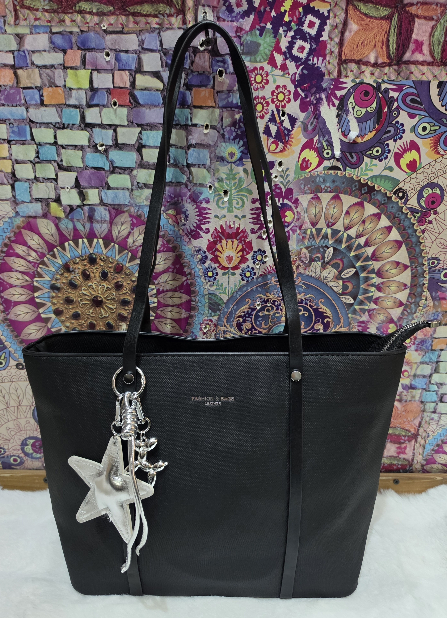 Cartera Morral de Excelente Calidad en Cuero Pu con Llavero Desmontable - Imagen 7