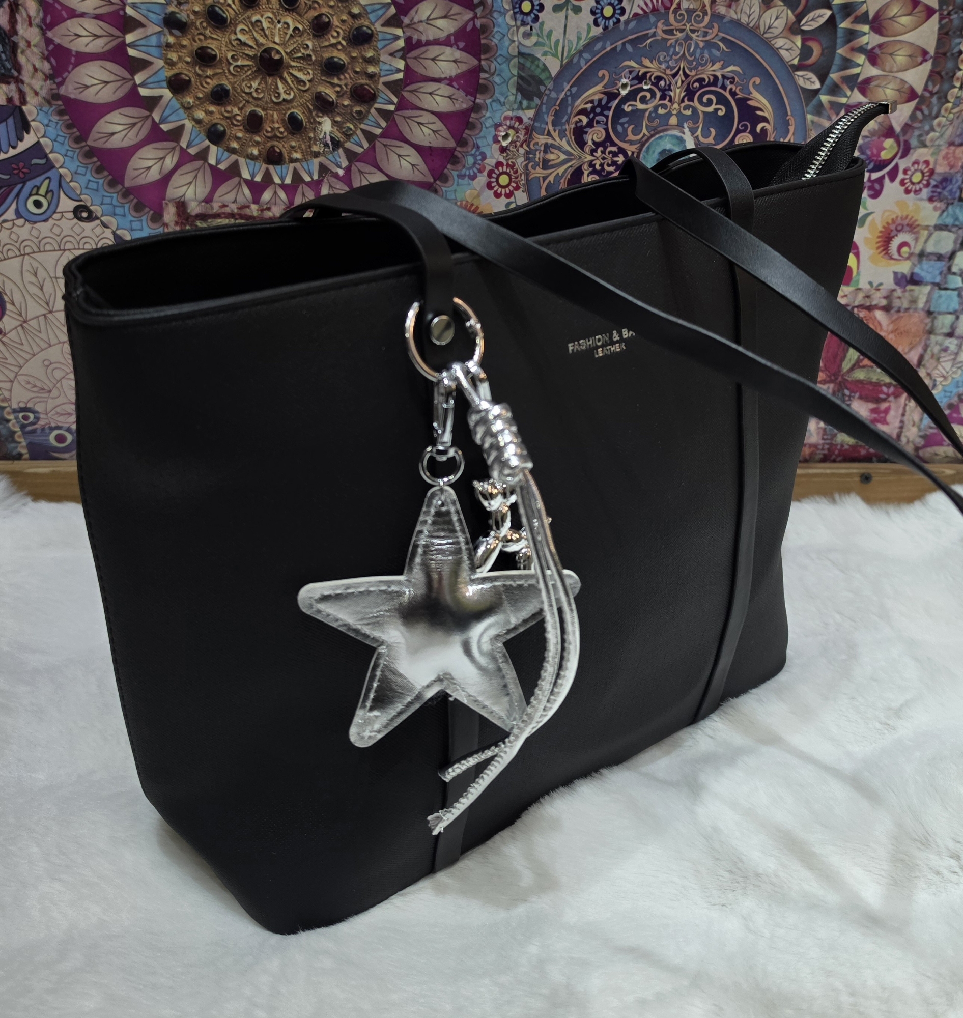 Cartera Morral de Excelente Calidad en Cuero Pu con Llavero Desmontable - Imagen 8