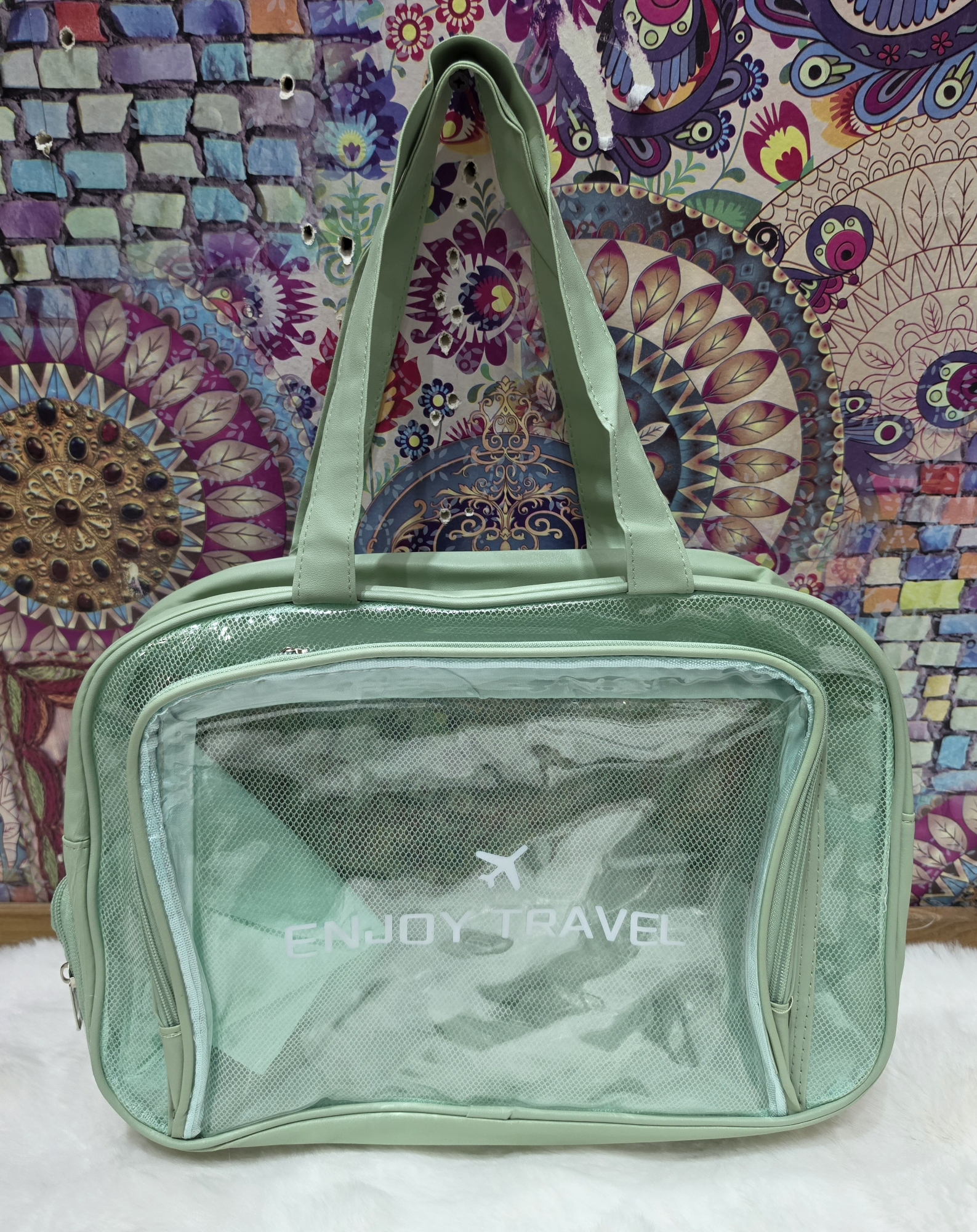 Bolso Transparente Impermeable de Pvc Forrado - Imagen 2