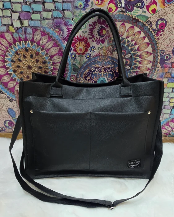 Cartera Morral Universitariade Cuero Ecológico con Tira Larga Desmontable