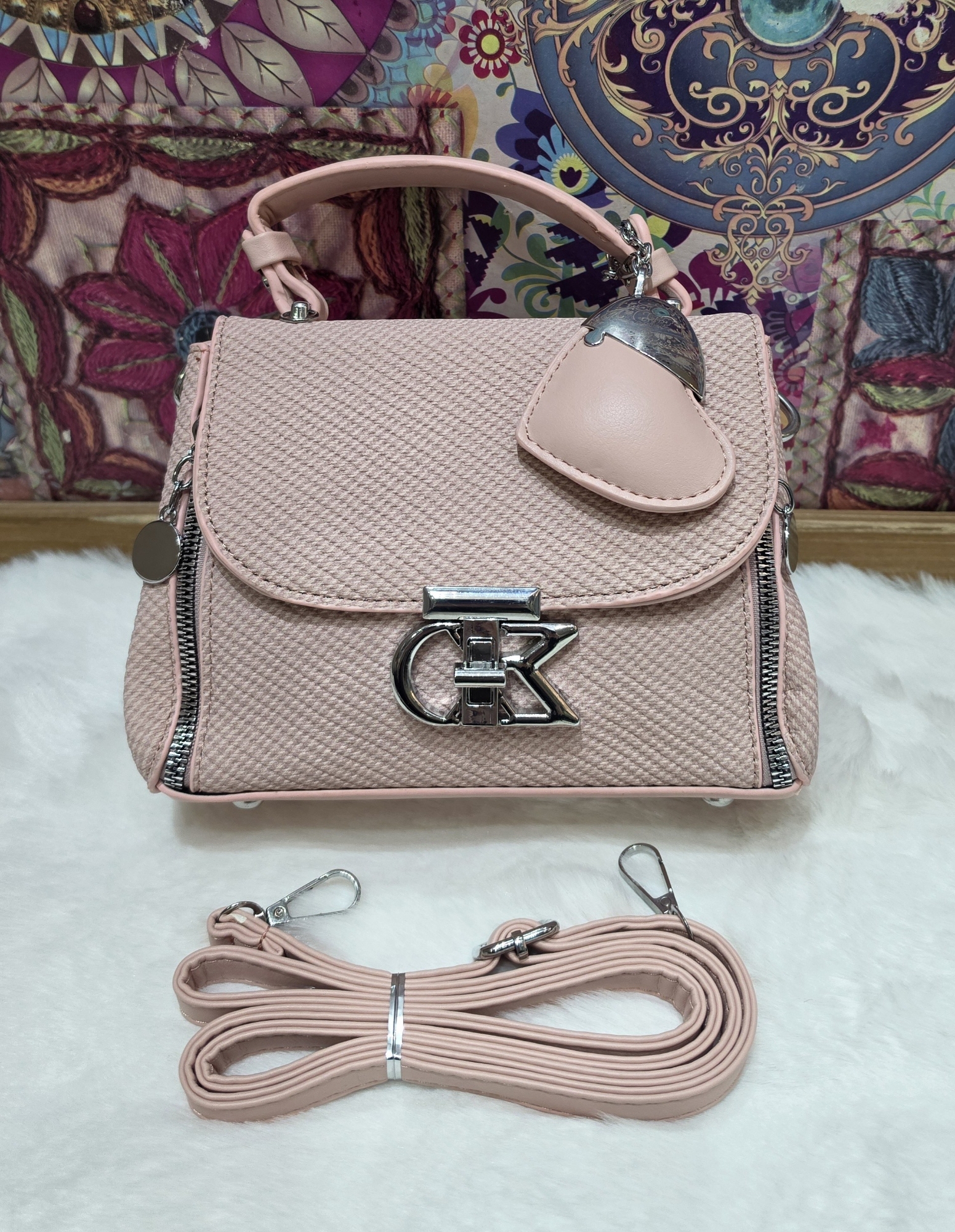 Carterita Morral Excelente Calidad con Tira Larga Desmontable y Llavero - Imagen 2