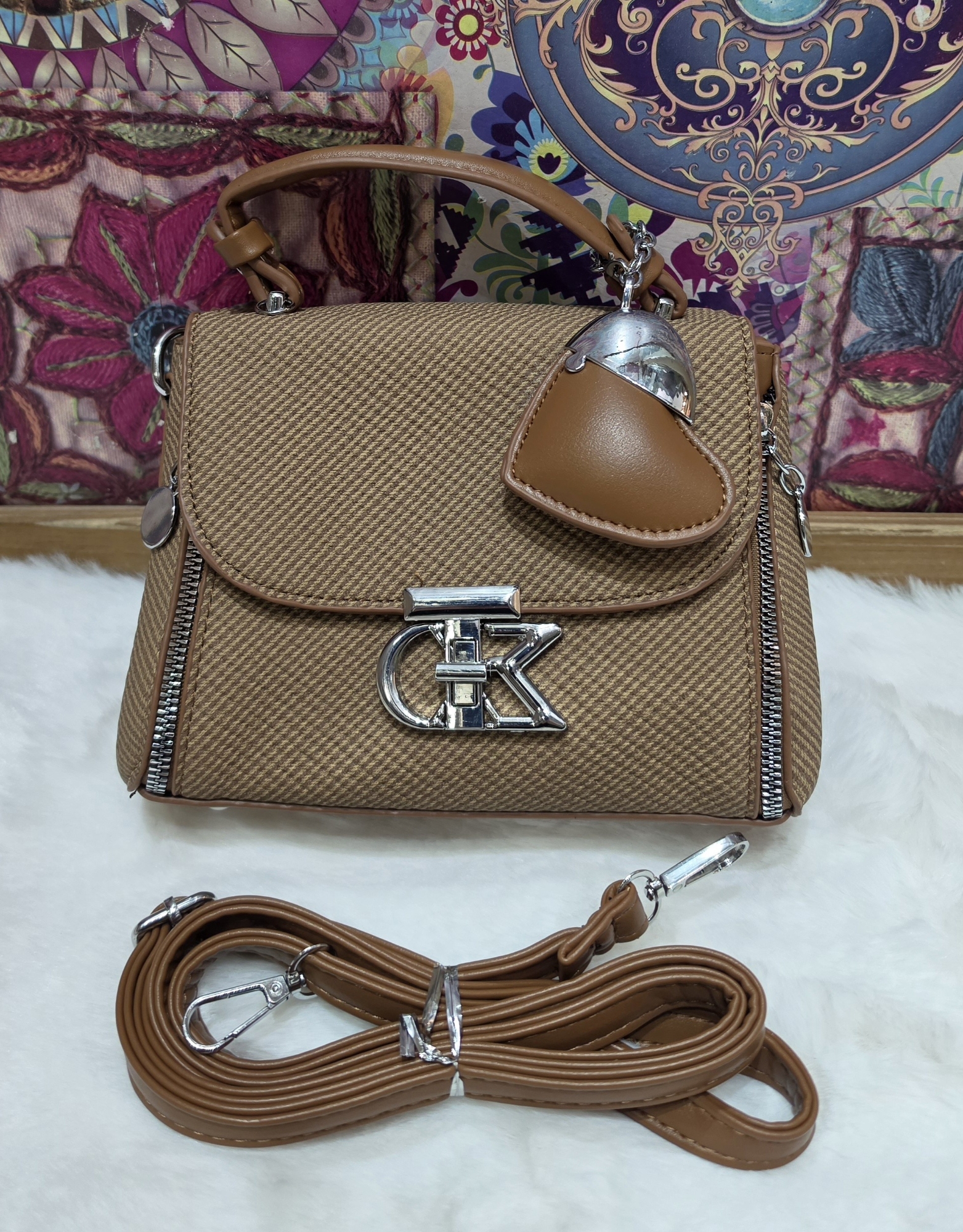 Carterita Morral Excelente Calidad con Tira Larga Desmontable y Llavero - Imagen 5