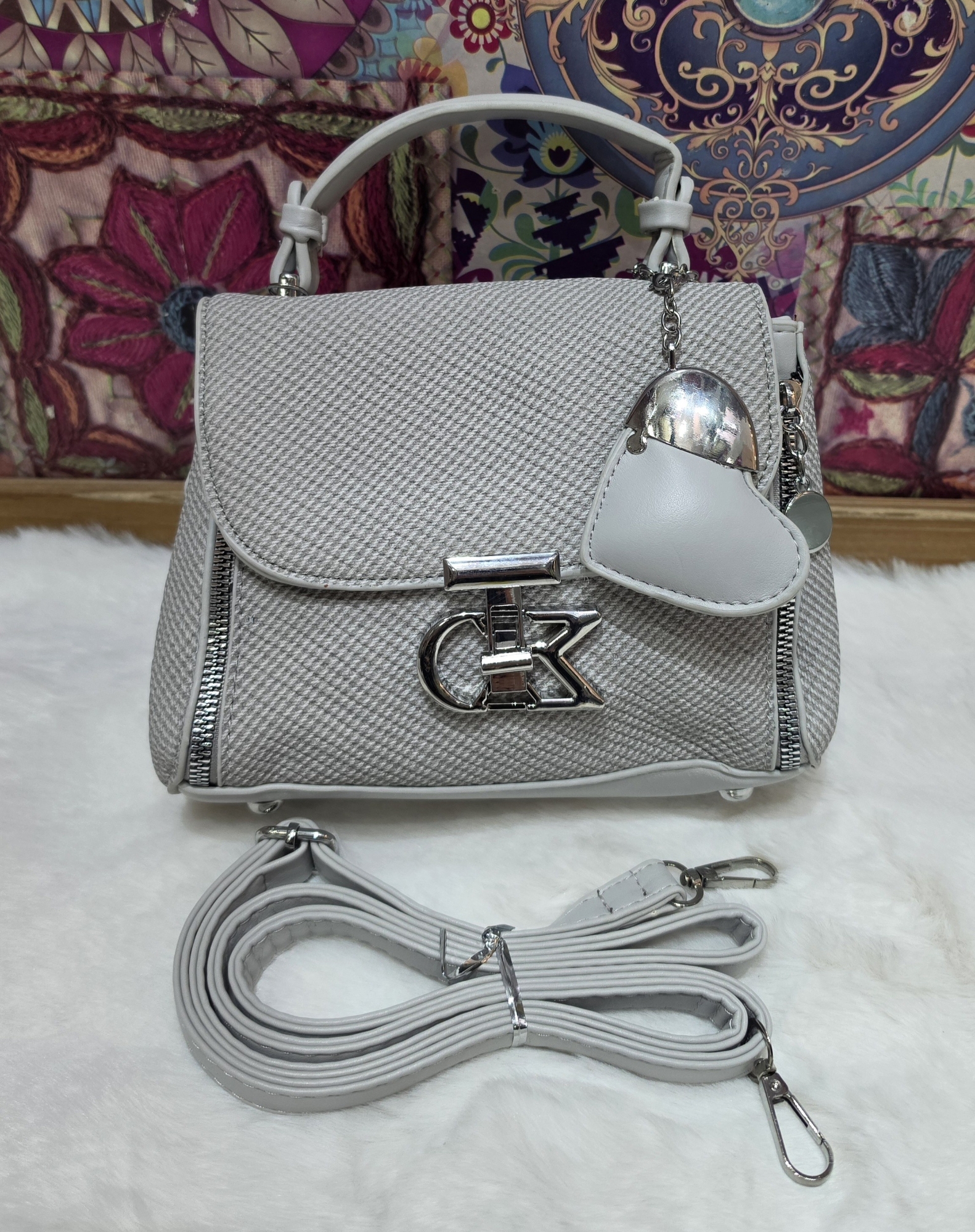 Carterita Morral Excelente Calidad con Tira Larga Desmontable y Llavero - Imagen 6