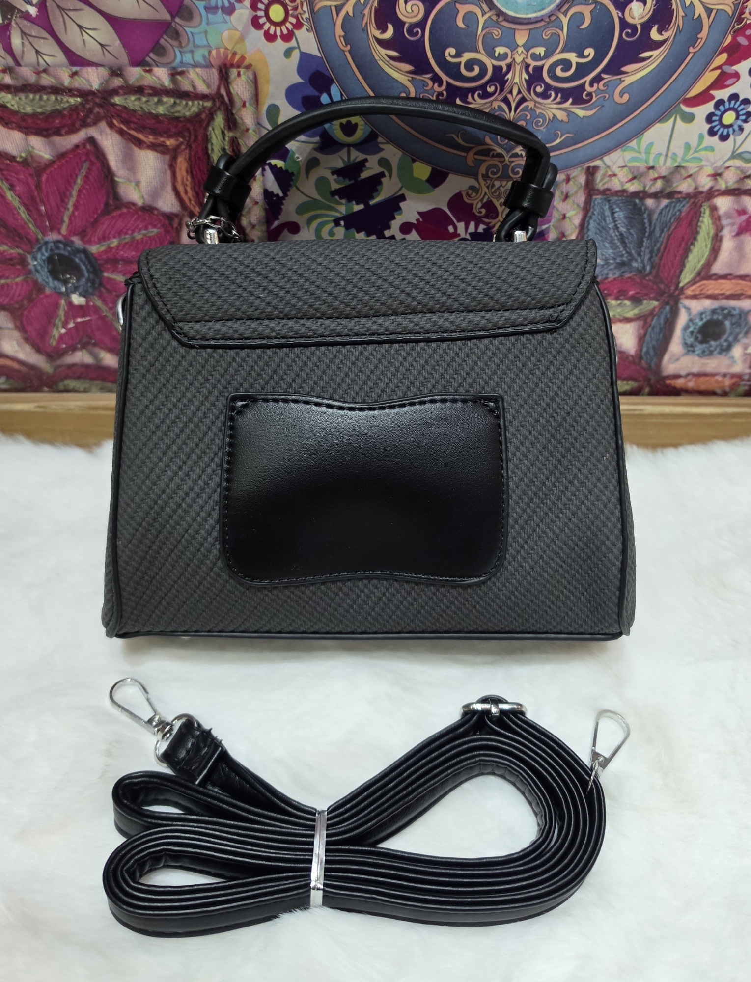 Carterita Morral Excelente Calidad con Tira Larga Desmontable y Llavero - Imagen 8