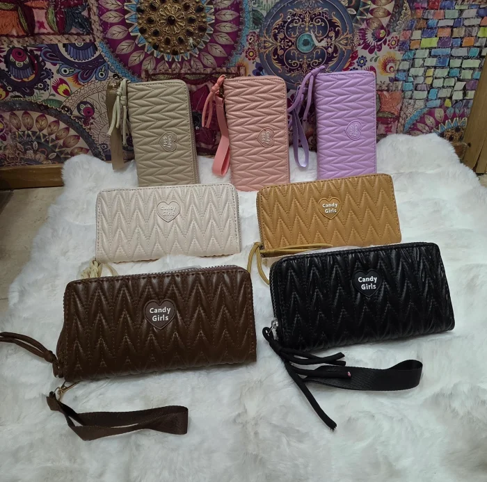 Hermosas Billeteras de Cuero Pu Doble Cierre Grande con Tirita