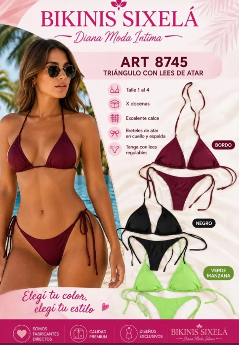 Art 8745 Bikinis Basica Bordo