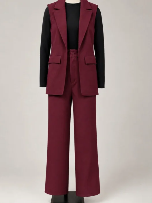 Conjunto Chaleco Largo+pantalón Palazo