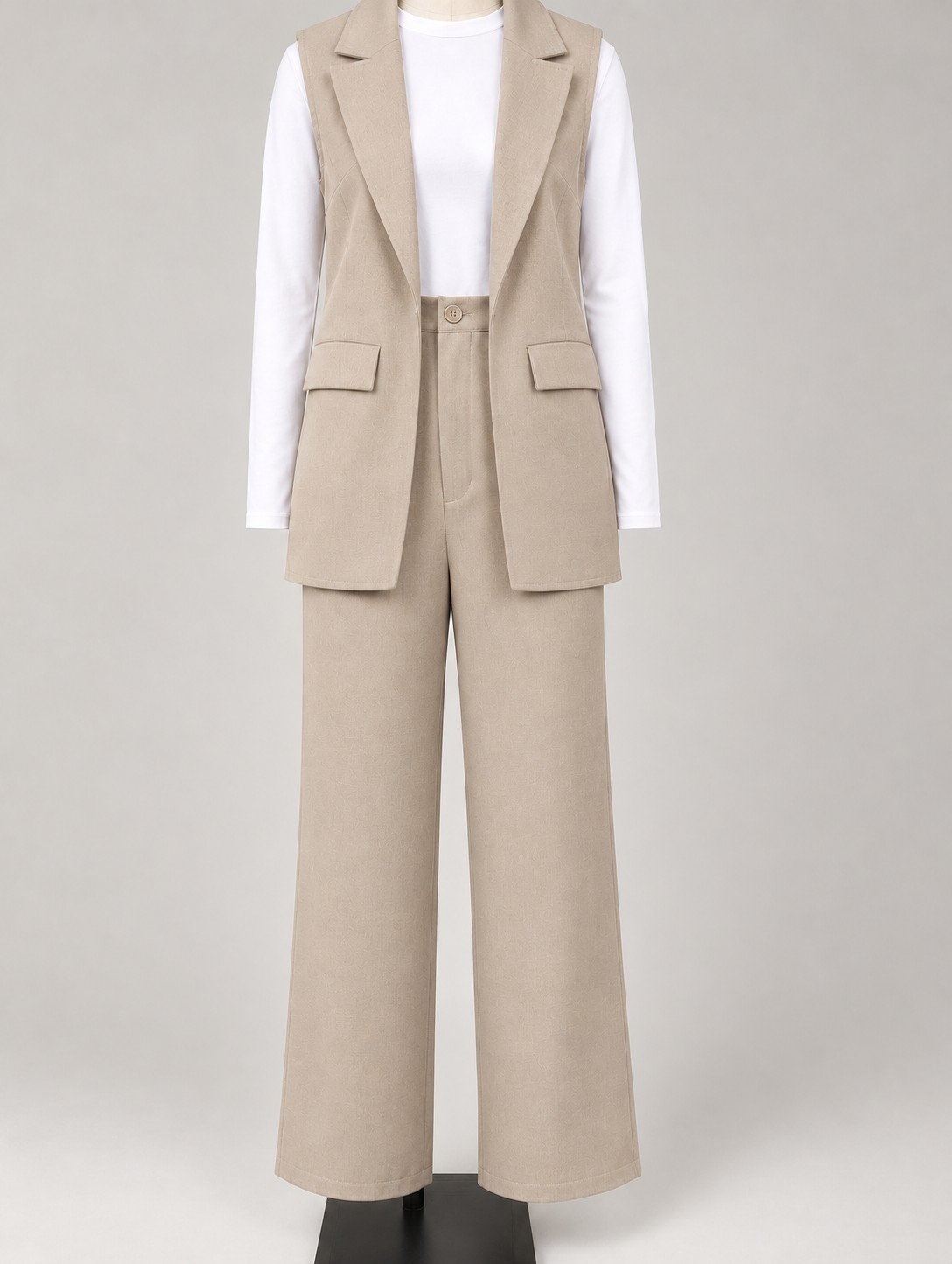 Conjunto Chaleco Largo+pantalón Palazo - Imagen 2