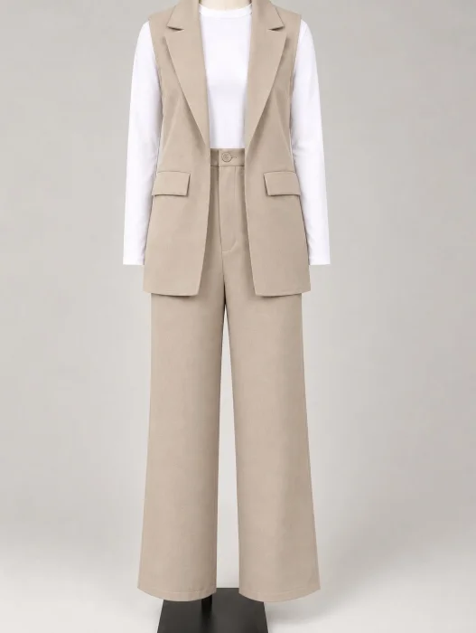 Conjunto Chaleco Largo+pantalón Palazo